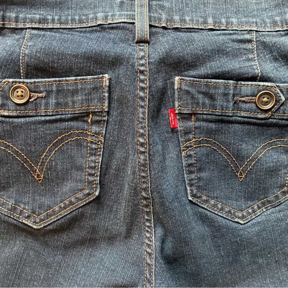 Levi’s Perfectly Slimming Jeans Size 10 Medium Dark Wash Bootcut Y2K - Picture 13 of 14